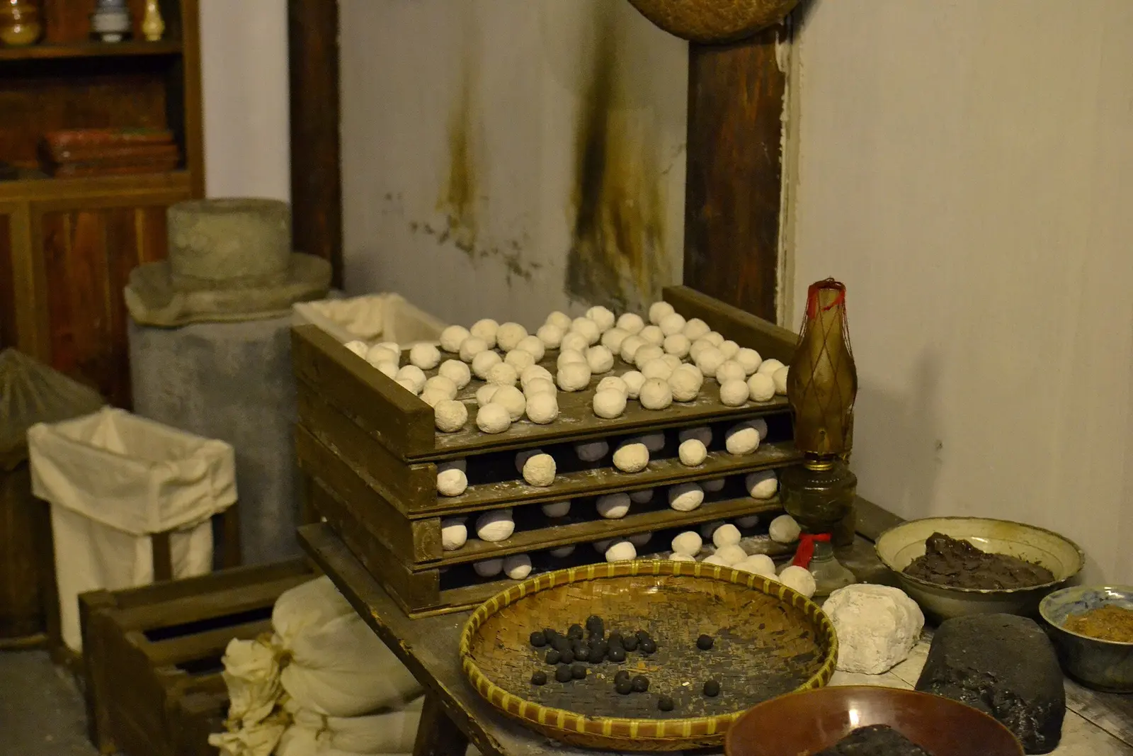 Escena de elaboración de tangyuan expuesta en el Museo de Ningbo