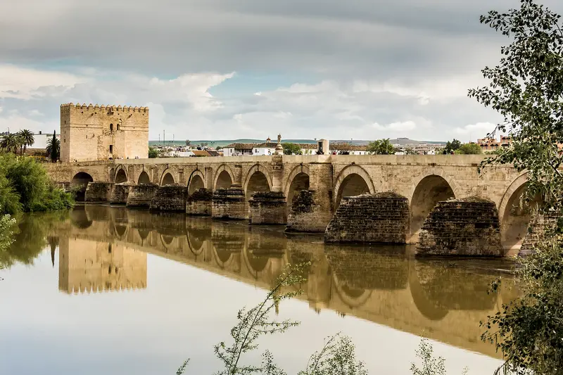 The Roman Bridge of Córdoba and the old-town skyline, photographed in 2015