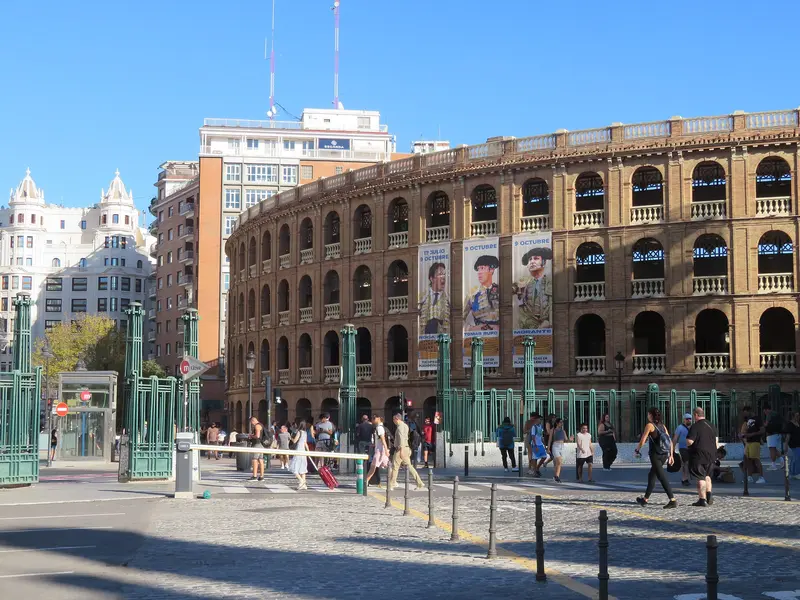 Valencia cityscape photographed in 2026; not a Fallas scene