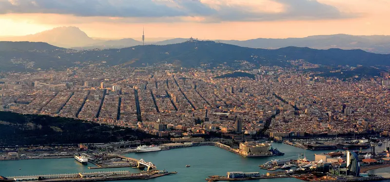 Barcelona in the evening