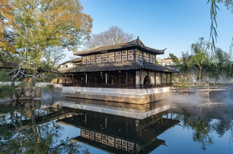 La Torre Jianshan en el Jardín del Administrador Humilde
