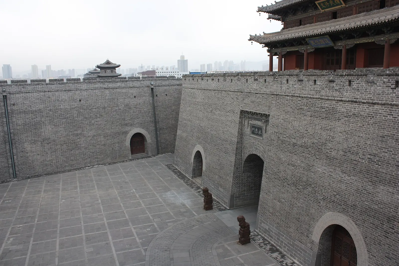 Datong old city wall in 2015, including recently restored sections
