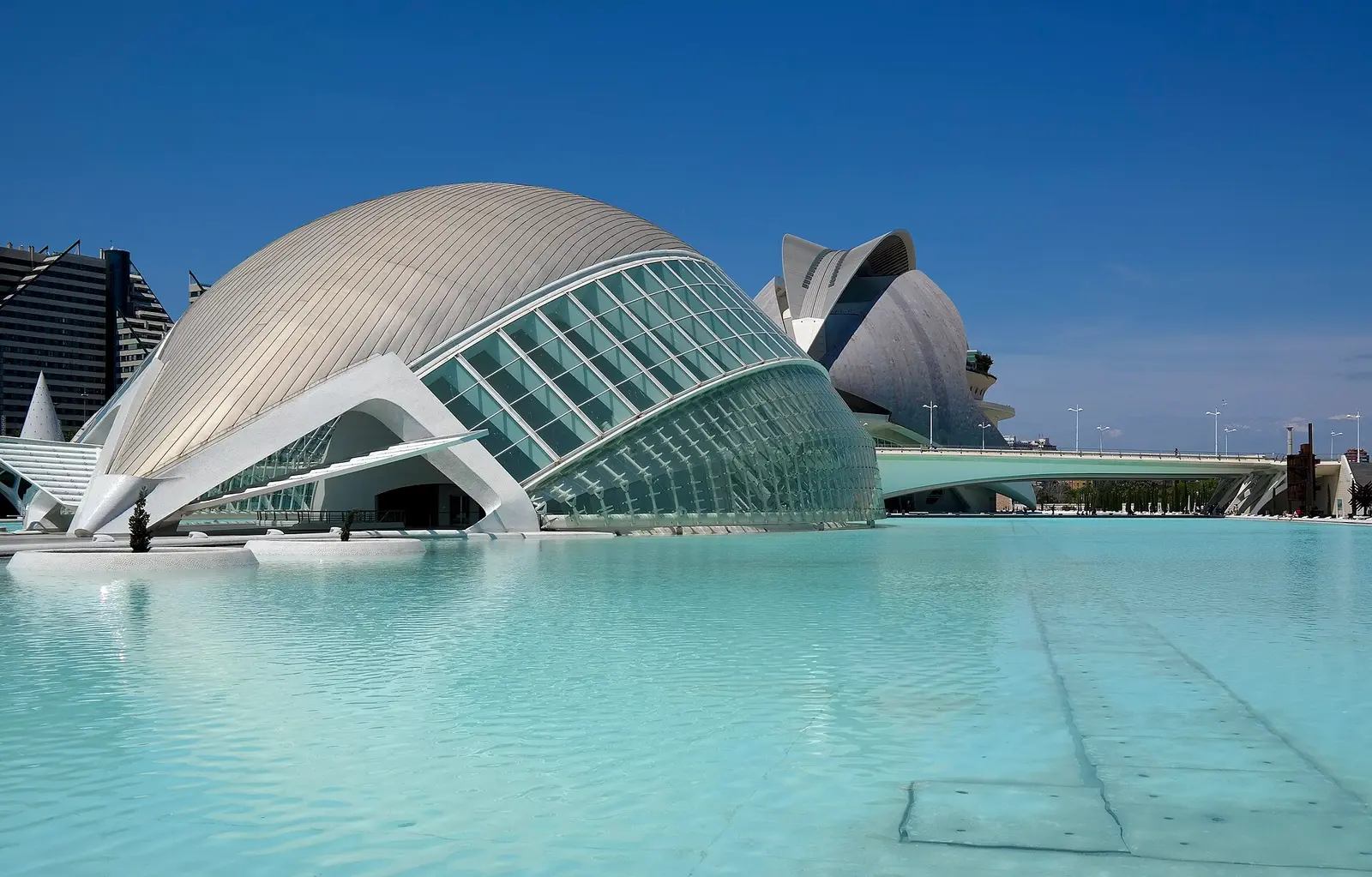 Part of the City of Arts and Sciences complex, photographed in 2014; not a panorama of all venues