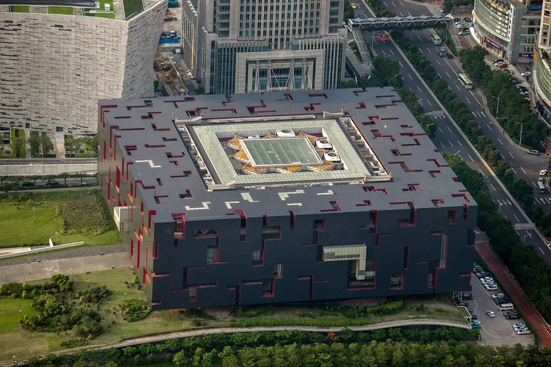 Exterior of the Guangdong Museum in Zhujiang New Town