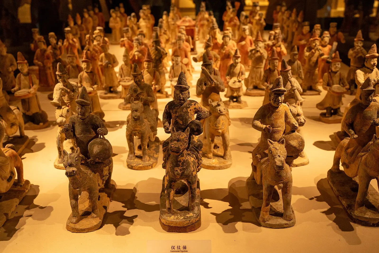 Ceremonial guard pottery figurines photographed at the Jiangxi Provincial Museum in 2025 (not the museum building)
