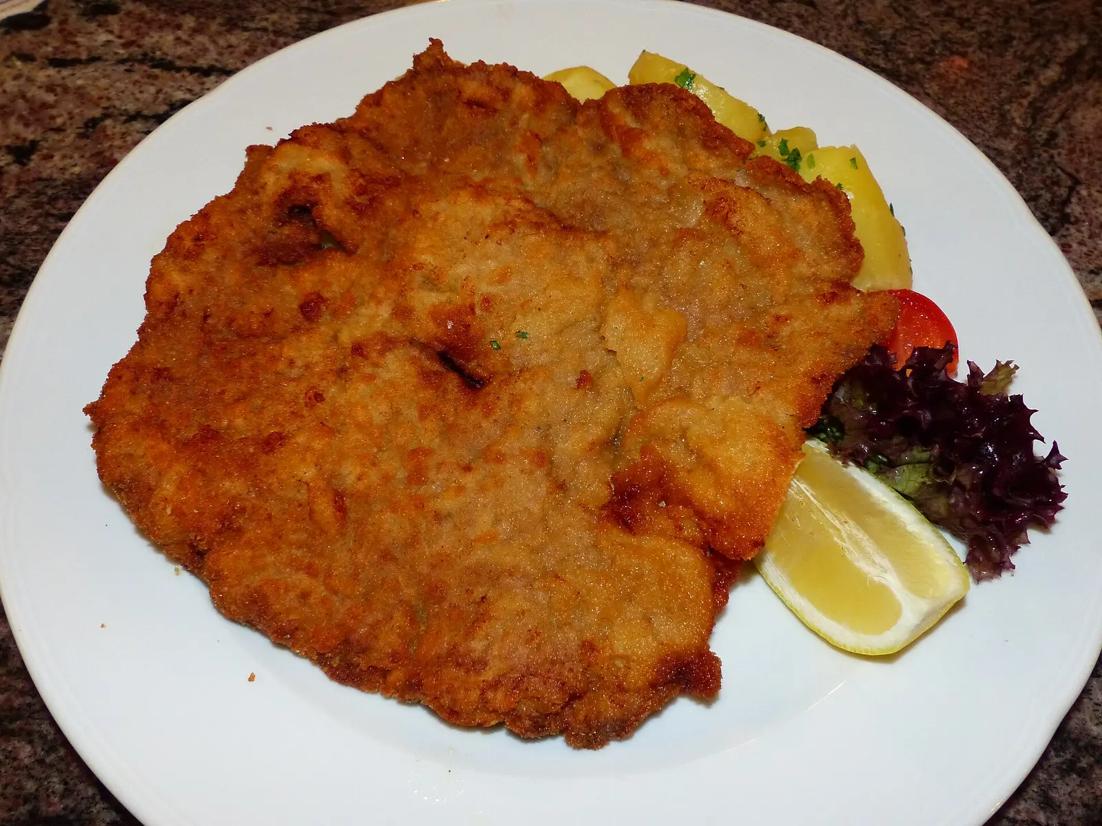 Wiener Schnitzel of veal at a Vienna restaurant