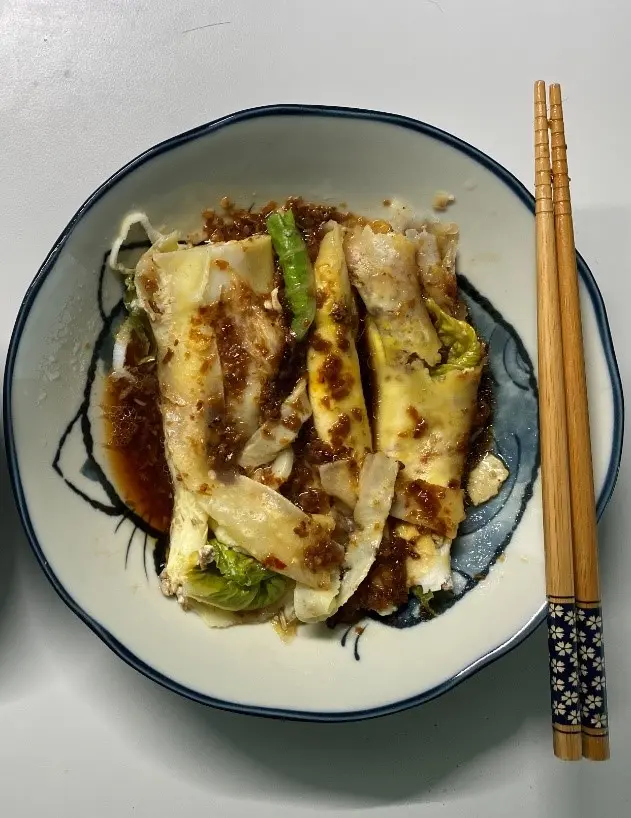 Cheung fun (rollos de fideo de arroz) de la región de Guangdong (ciudad concreta no indicada)
